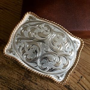 Classic Western silver-plated Belt Buckle
